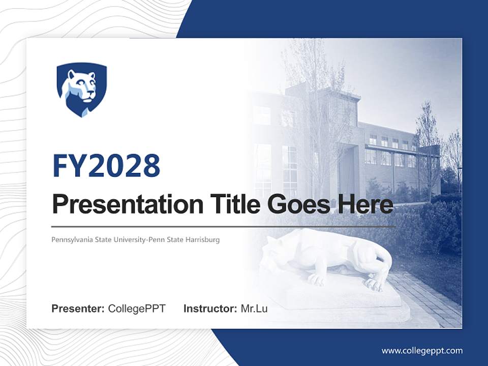 Pennsylvania State University-Penn State Harrisburg Academic Presentation/Research Findings Report PPT Template4:3 ratio PPT effect preview image5