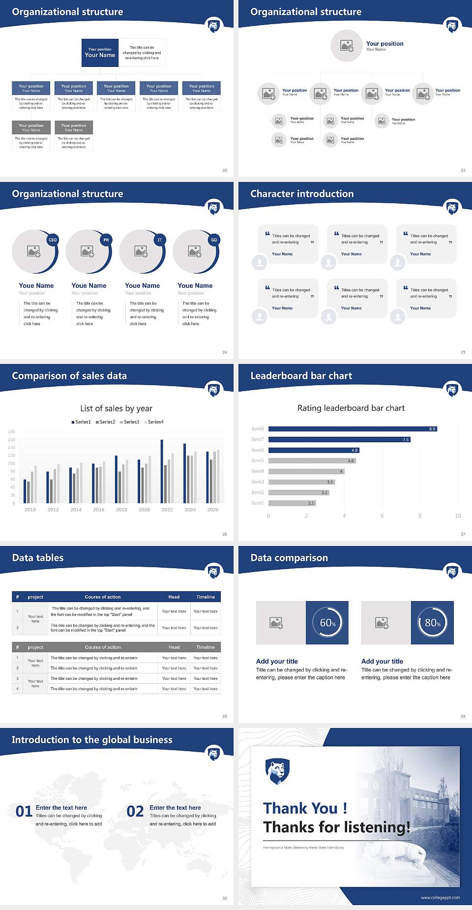 Pennsylvania State University-Penn State Harrisburg Academic Presentation/Research Findings Report PPT Template4:3 ratio PPT effect preview image4