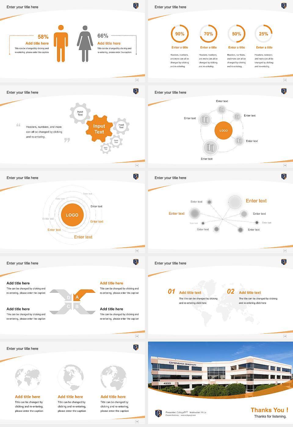 Phoenix Seminary Course/Courseware Creation PPT Template16:9 ratio PPT effect preview image4