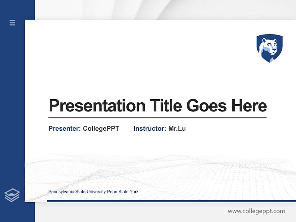 Pennsylvania State University-Penn State York Thesis Proposal/Graduation Defense PPT Template4:3 ratio PPT effect preview image5