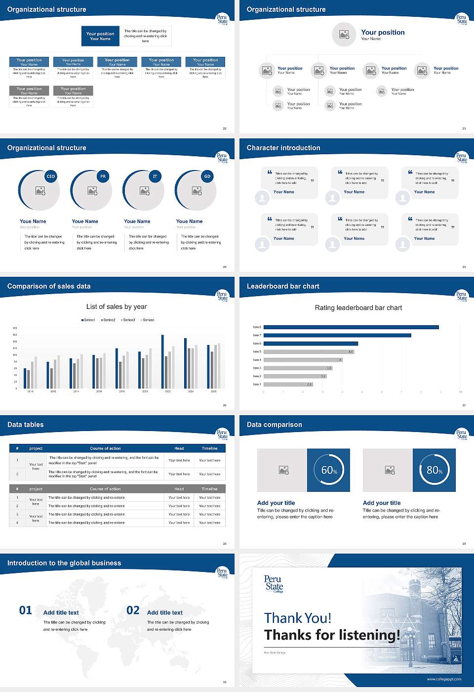 Peru State College Academic Presentation/Research Findings Report PPT Template16:9 ratio PPT effect preview image4