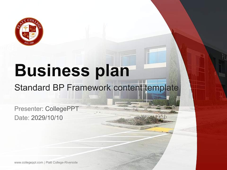 Platt College-Riverside Competition/Entrepreneurship Contest PPT Template4:3 ratio PPT effect preview image9