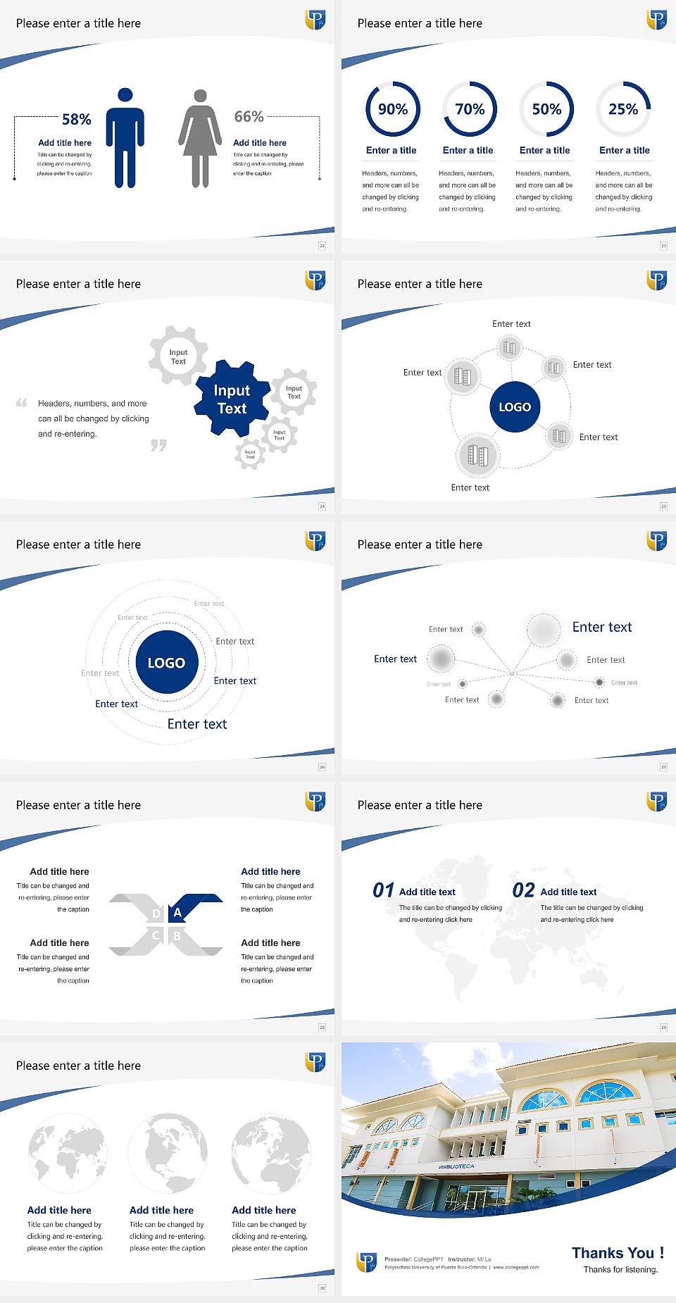 Polytechnic University of Puerto Rico-Orlando Course/Courseware Creation PPT Template4:3 ratio PPT effect preview image4