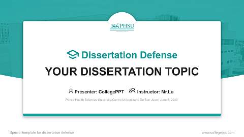 Ponce Health Sciences University-Centro Universitario De San Juan Graduation Thesis Defense PPT Template