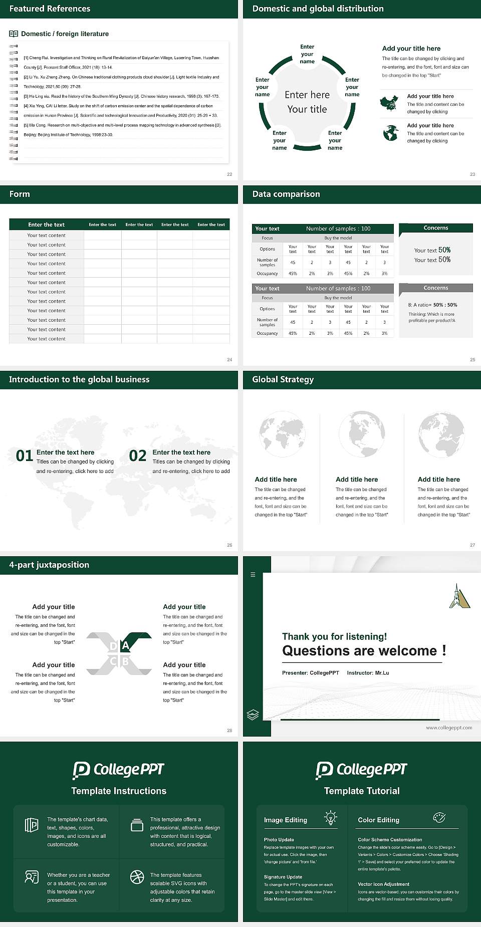 Piedmont University Thesis Proposal/Graduation Defense PPT Template4:3 ratio PPT effect preview image4