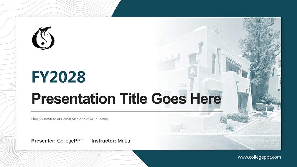 Phoenix Institute of Herbal Medicine & Acupuncture Academic Presentation/Research Findings Report PPT Template16:9 ratio PPT effect preview image