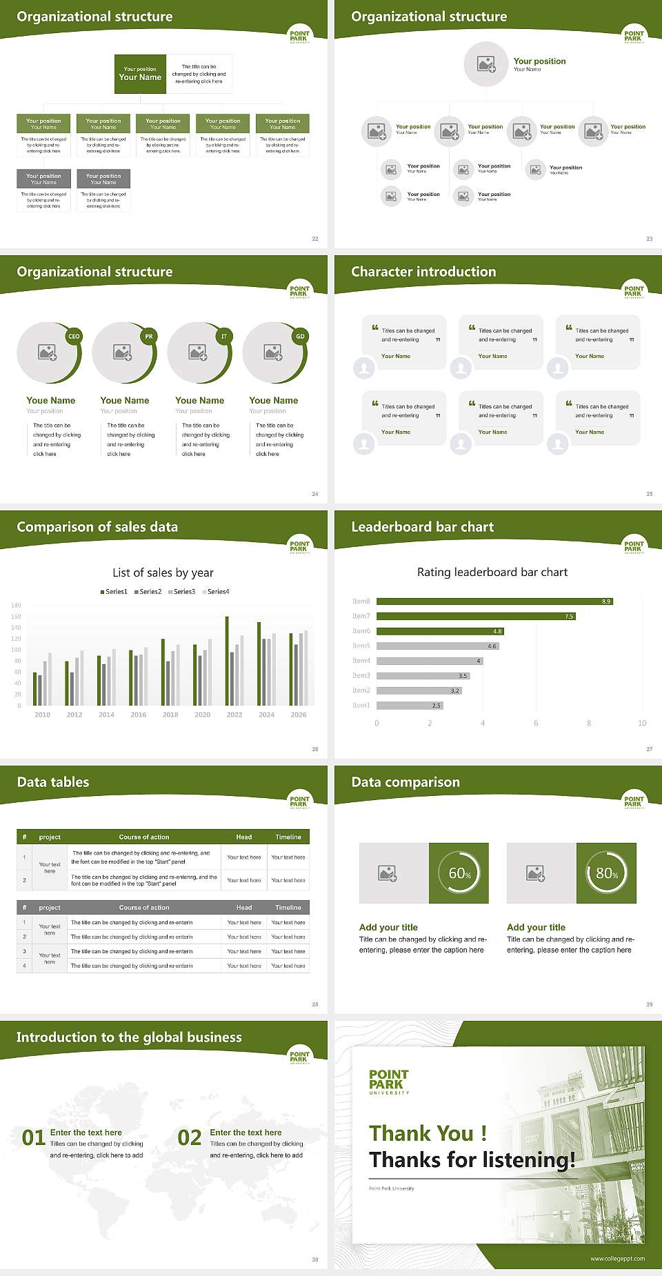 Point Park University Academic Presentation/Research Findings Report PPT Template4:3 ratio PPT effect preview image4