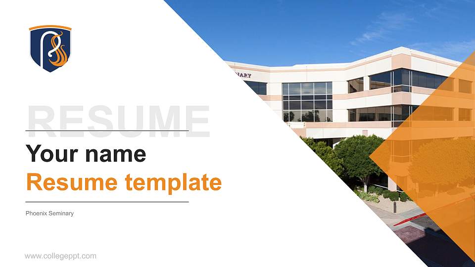 Phoenix Seminary Resume PPT Template16:9 ratio PPT effect preview image