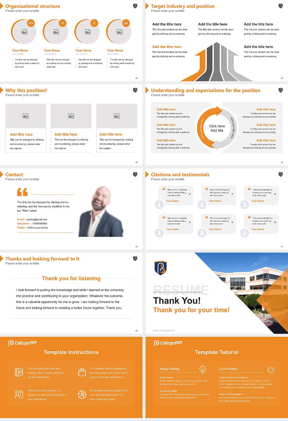 Phoenix Seminary Resume PPT Template16:9 ratio PPT effect preview image4