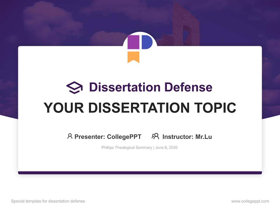 Phillips Theological Seminary Graduation Thesis Defense PPT Template4:3 ratio PPT effect preview image7