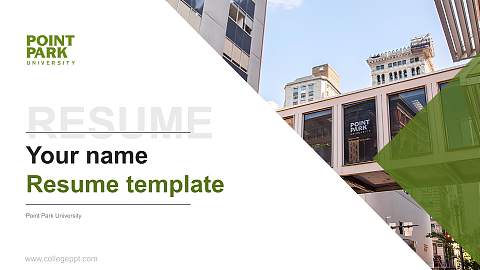 Point Park University Resume PPT Template