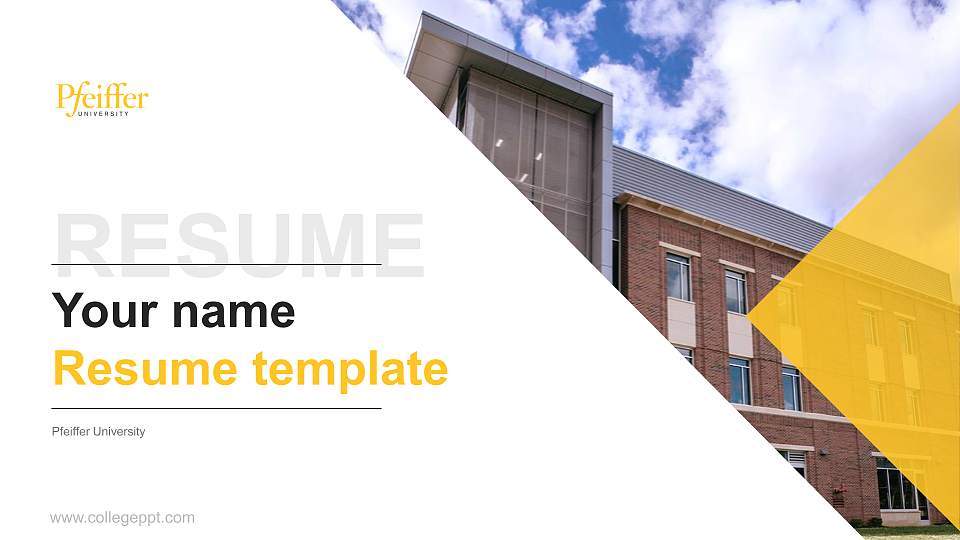 Pfeiffer University Resume PPT Template16:9 ratio PPT effect preview image