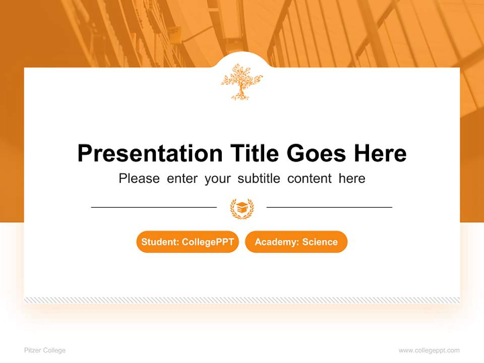 Pitzer College National Scholarship Defense PPT Template4:3 ratio PPT effect preview image4