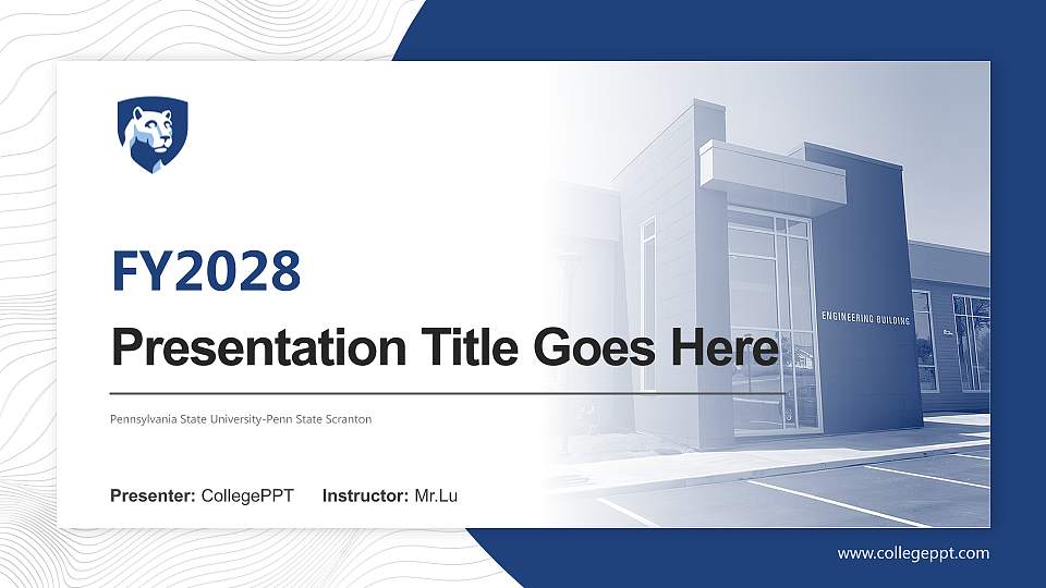 Pennsylvania State University-Penn State Scranton Academic Presentation/Research Findings Report PPT Template16:9 ratio PPT effect preview image