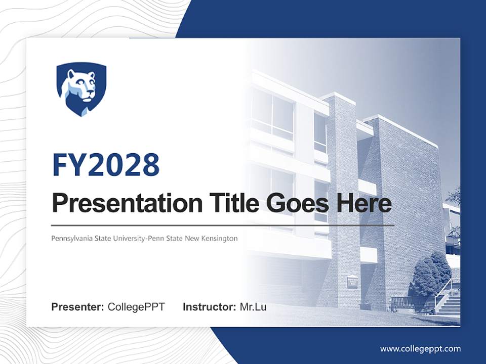 Pennsylvania State University-Penn State New Kensington Academic Presentation/Research Findings Report PPT Template4:3 ratio PPT effect preview image5