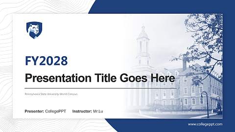 Pennsylvania State University-World Campus Academic Presentation/Research Findings Report PPT Template