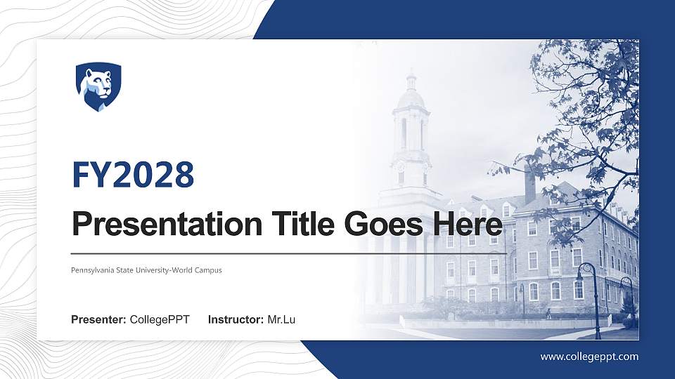 Pennsylvania State University-World Campus Academic Presentation/Research Findings Report PPT Template16:9 ratio PPT effect preview image