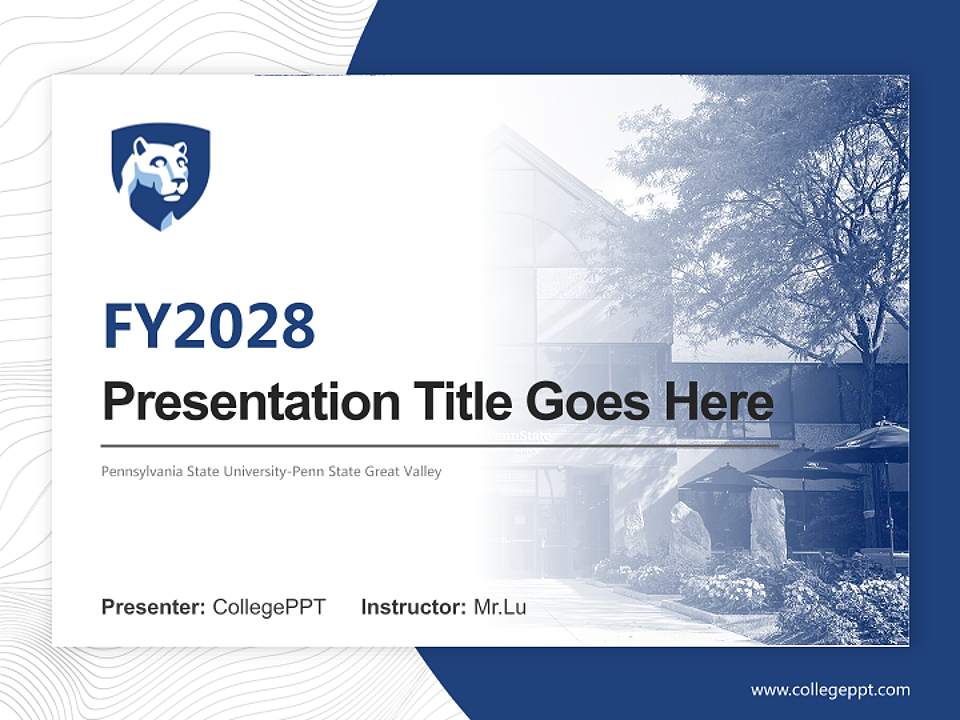 Pennsylvania State University-Penn State Great Valley Academic Presentation/Research Findings Report PPT Template4:3 ratio PPT effect preview image5