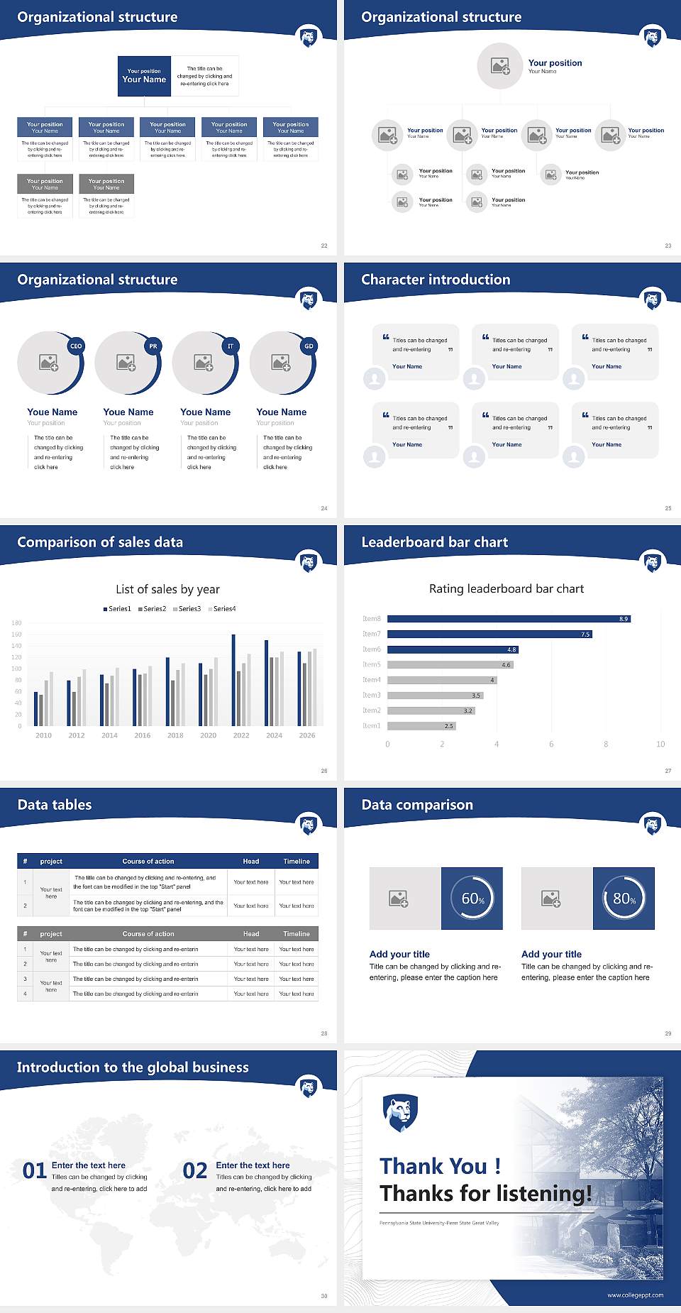 Pennsylvania State University-Penn State Great Valley Academic Presentation/Research Findings Report PPT Template4:3 ratio PPT effect preview image4