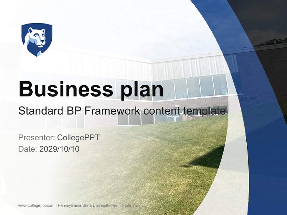Pennsylvania State University-Penn State York Competition/Entrepreneurship Contest PPT Template4:3 ratio PPT effect preview image9