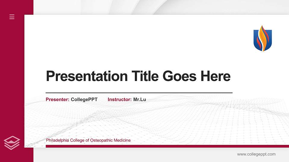 Philadelphia College of Osteopathic Medicine Thesis Proposal/Graduation Defense PPT Template16:9 ratio PPT effect preview image