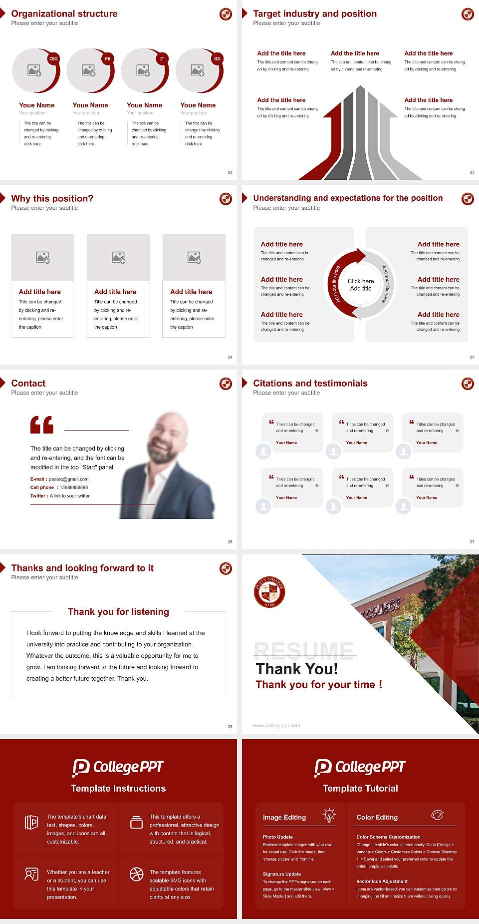 Platt College-Anaheim Resume PPT Template4:3 ratio PPT effect preview image4