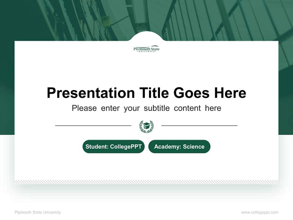 Plymouth State University National Scholarship Defense PPT Template4:3 ratio PPT effect preview image4