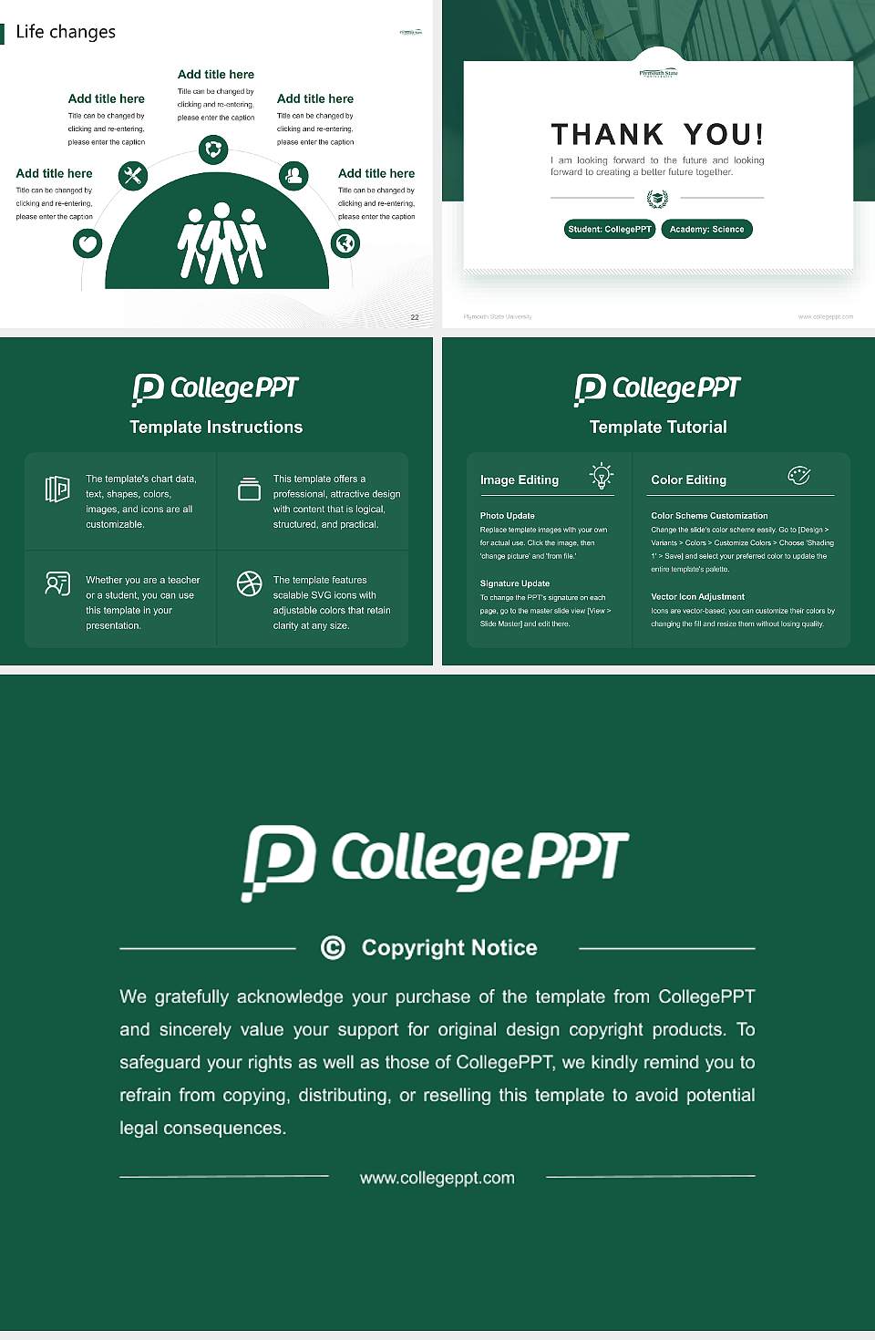 Plymouth State University National Scholarship Defense PPT Template4:3 ratio PPT effect preview image4