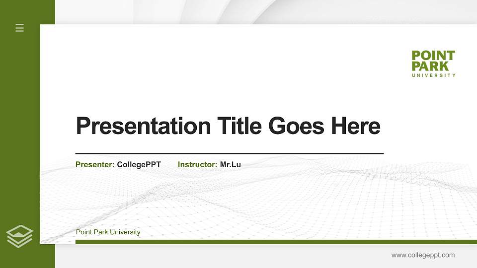 Point Park University Thesis Proposal/Graduation Defense PPT Template16:9 ratio PPT effect preview image