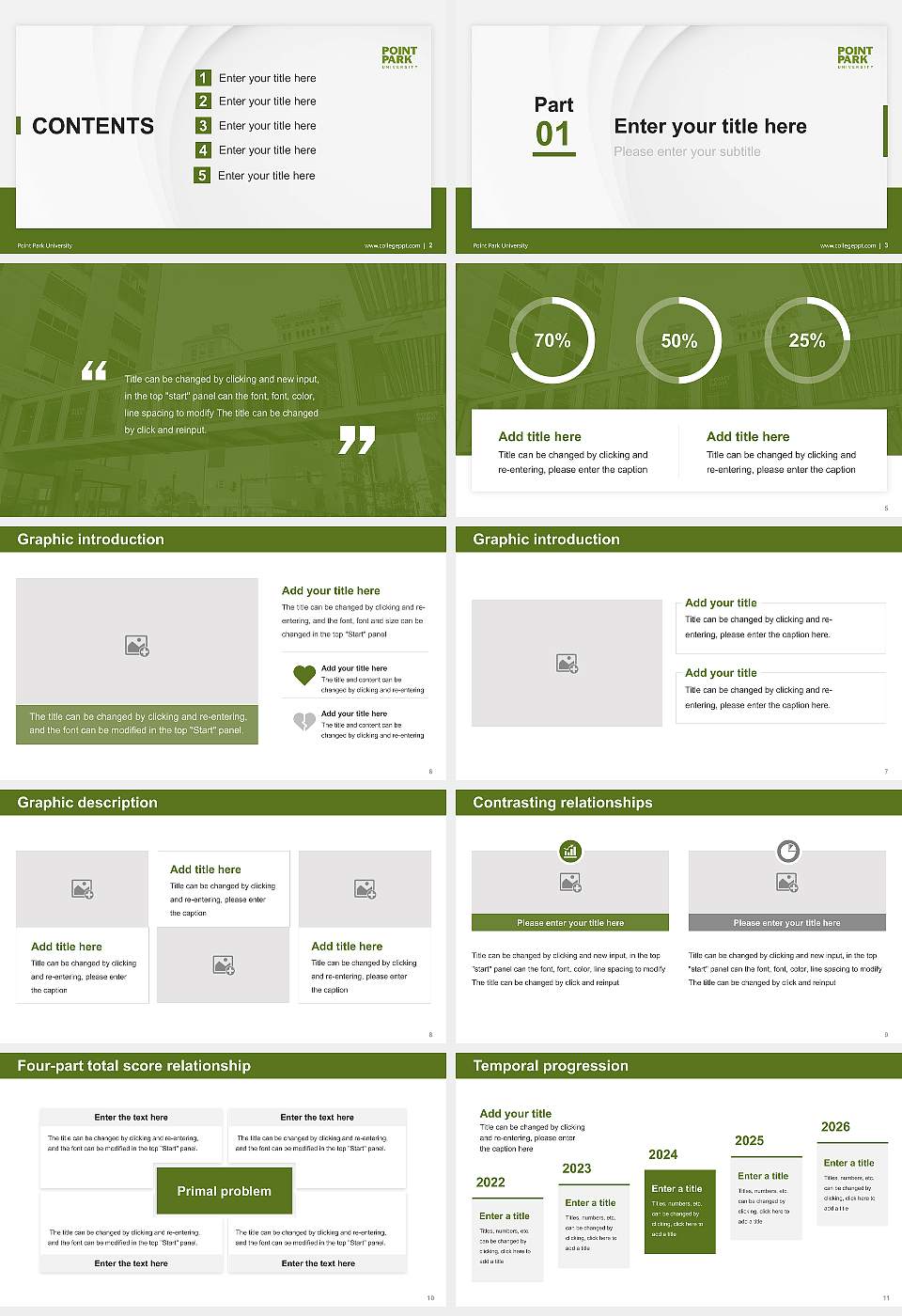 Point Park University Thesis Proposal/Graduation Defense PPT Template16:9 ratio PPT effect preview image2