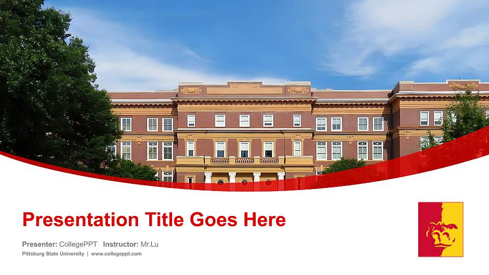 Pittsburg State University Course/Courseware Creation PPT Template16:9 ratio PPT effect preview image