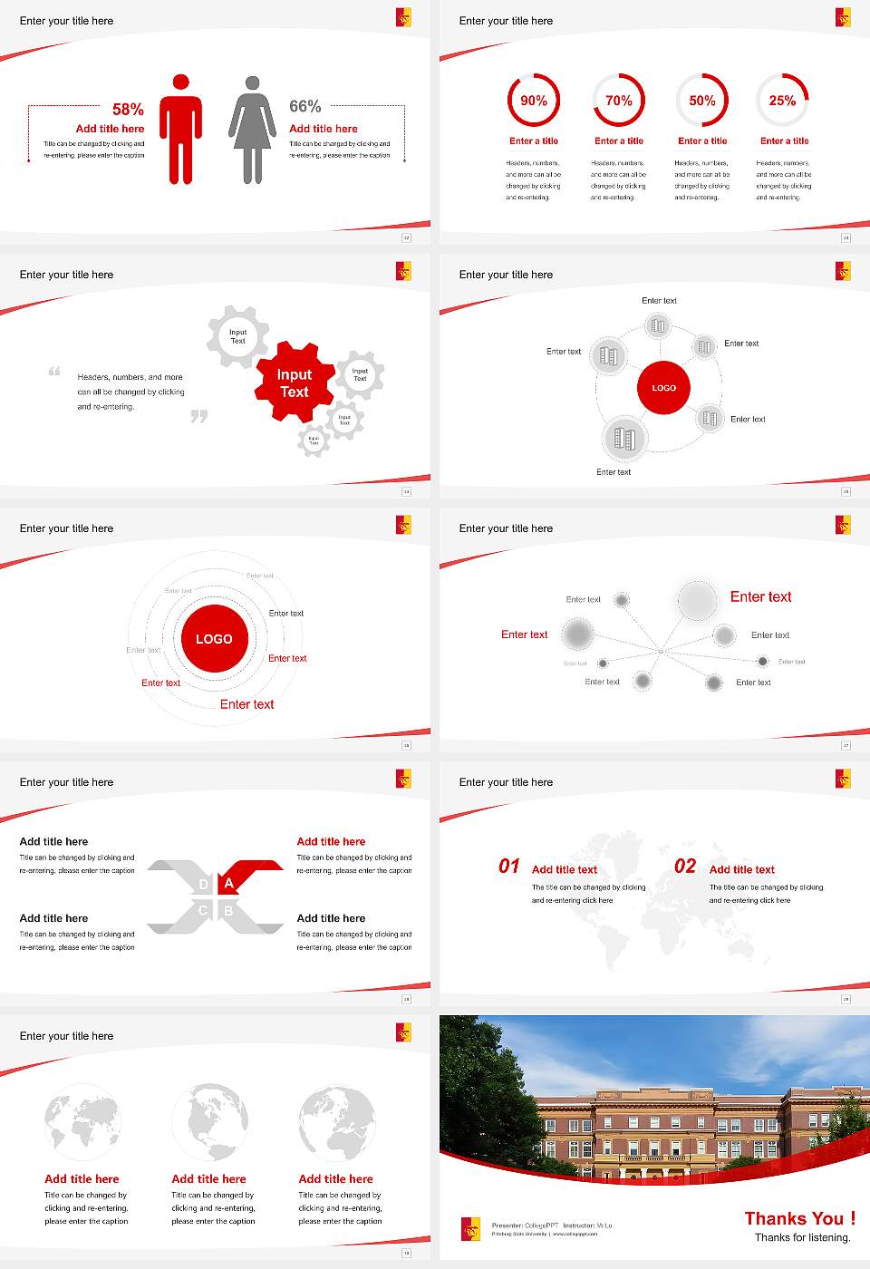 Pittsburg State University Course/Courseware Creation PPT Template16:9 ratio PPT effect preview image4