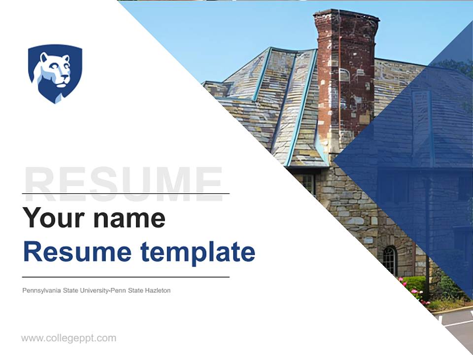Pennsylvania State University-Penn State Hazleton Resume PPT Template4:3 ratio PPT effect preview image5