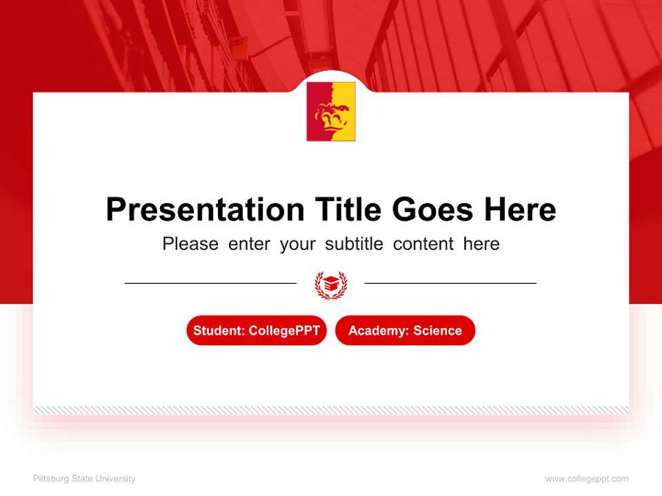 Pittsburg State University National Scholarship Defense PPT Template4:3 ratio PPT effect preview image4