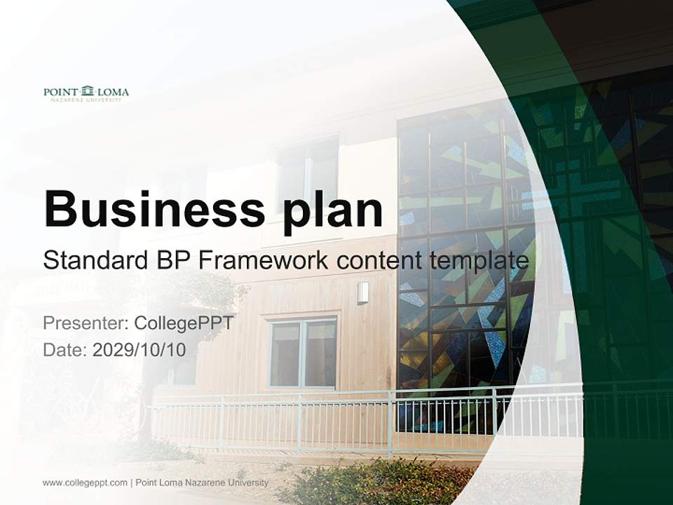 Point Loma Nazarene University Competition/Entrepreneurship Contest PPT Template4:3 ratio PPT effect preview image9