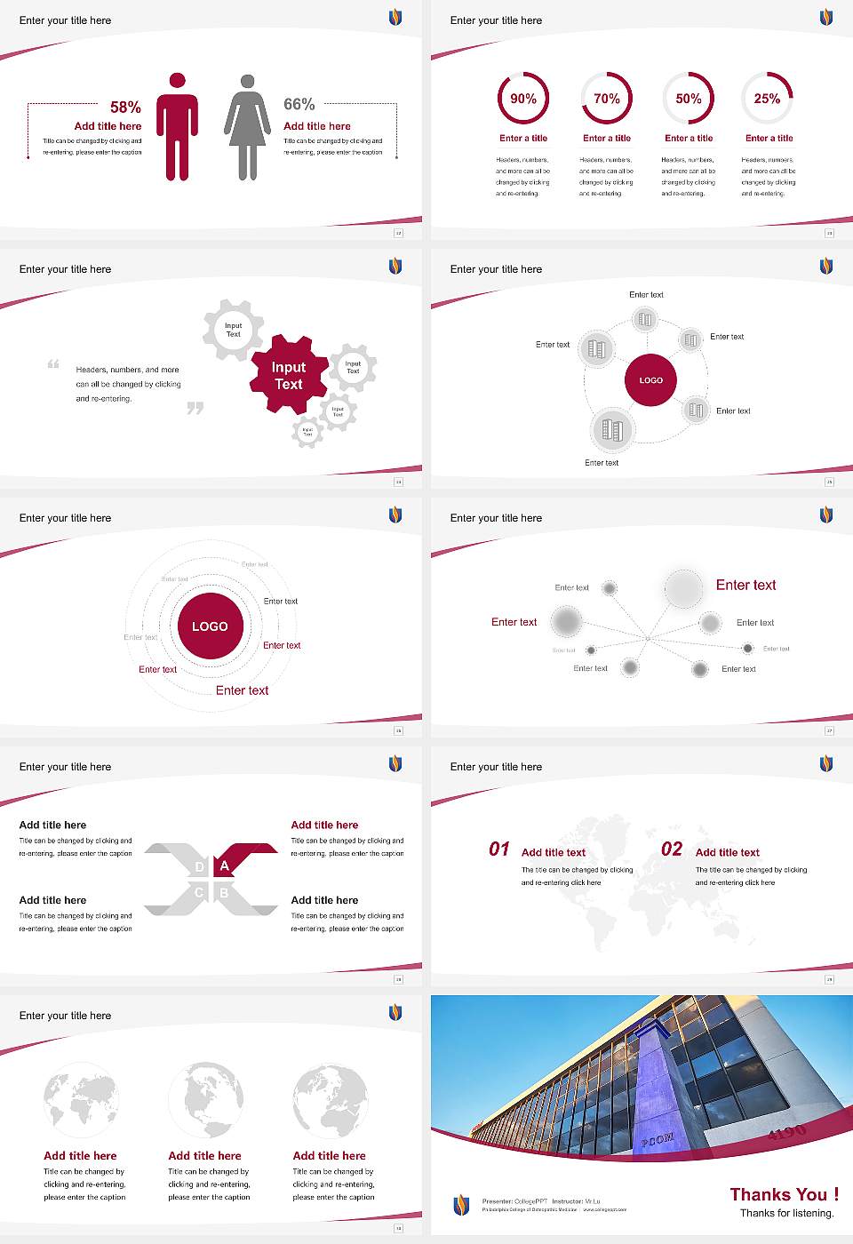 Philadelphia College of Osteopathic Medicine Course/Courseware Creation PPT Template16:9 ratio PPT effect preview image4