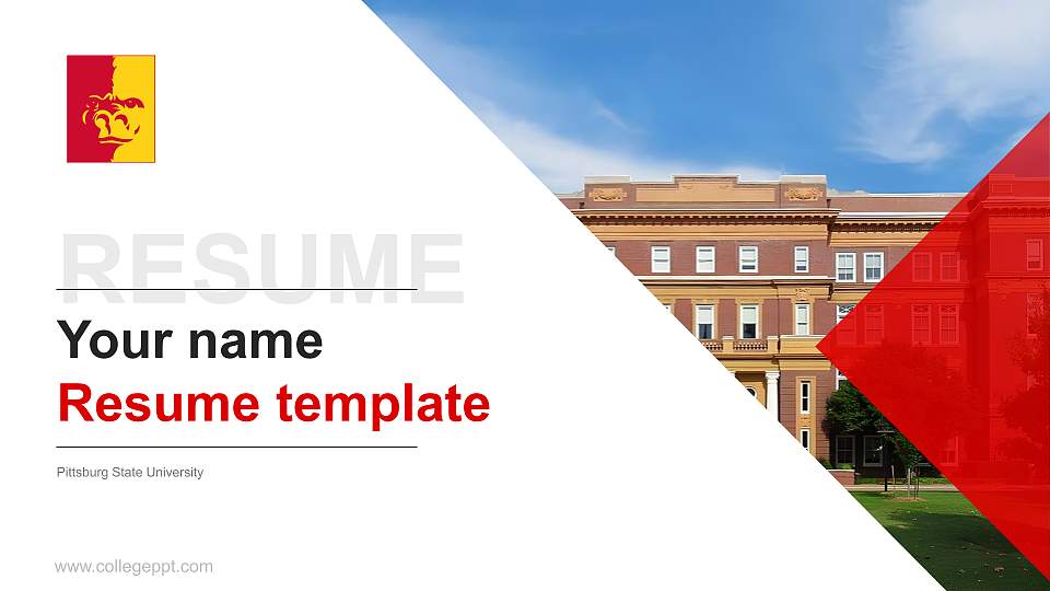 Pittsburg State University Resume PPT Template16:9 ratio PPT effect preview image