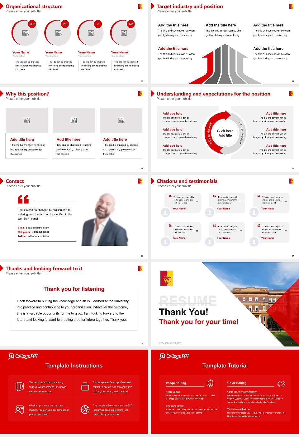 Pittsburg State University Resume PPT Template16:9 ratio PPT effect preview image4