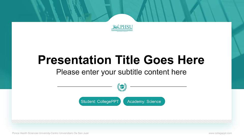Ponce Health Sciences University-Centro Universitario De San Juan National Scholarship Defense PPT Template16:9 ratio PPT effect preview image