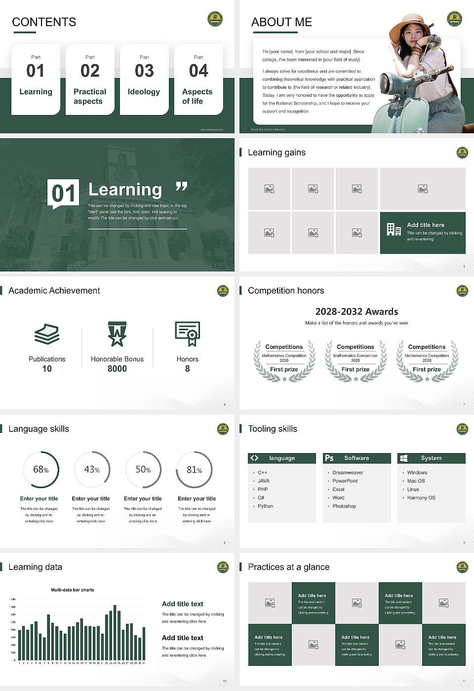 Pacific Rim Christian University National Scholarship Defense PPT Template16:9 ratio PPT effect preview image2