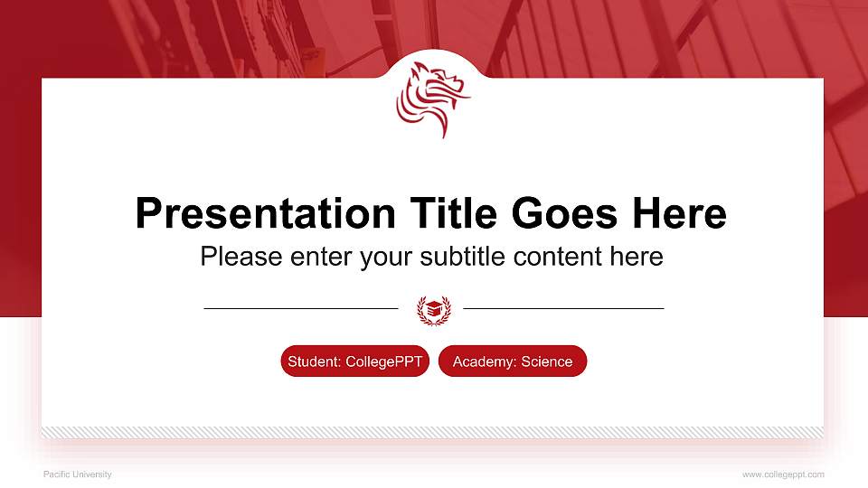 Pacific University National Scholarship Defense PPT Template16:9 ratio PPT effect preview image1