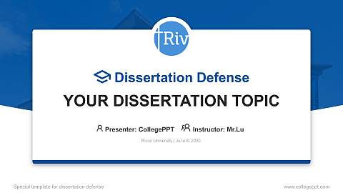 Rivier University Graduation Thesis Defense PPT Template