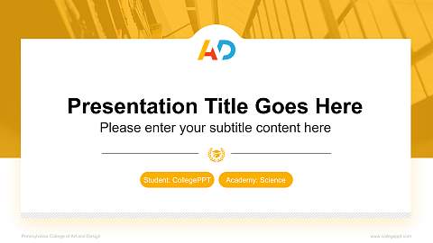 Pennsylvania College of Art and Design National Scholarship Defense PPT Template