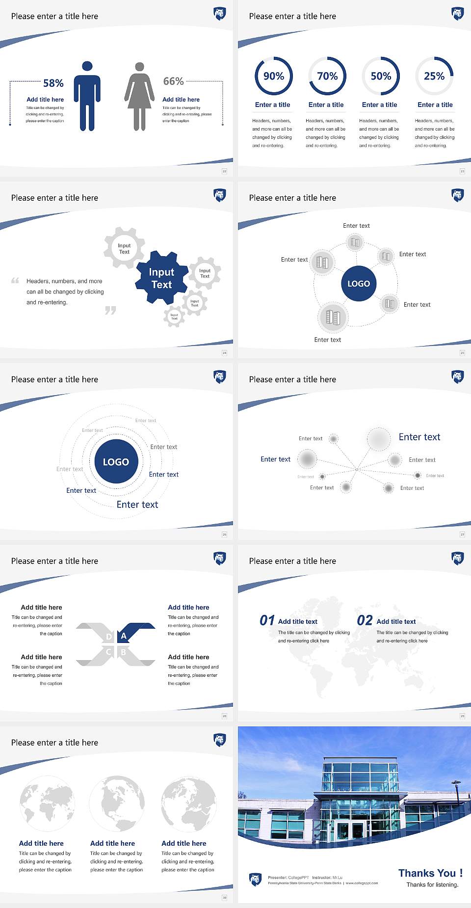Pennsylvania State University-Penn State Berks Course/Courseware Creation PPT Template4:3 ratio PPT effect preview image4