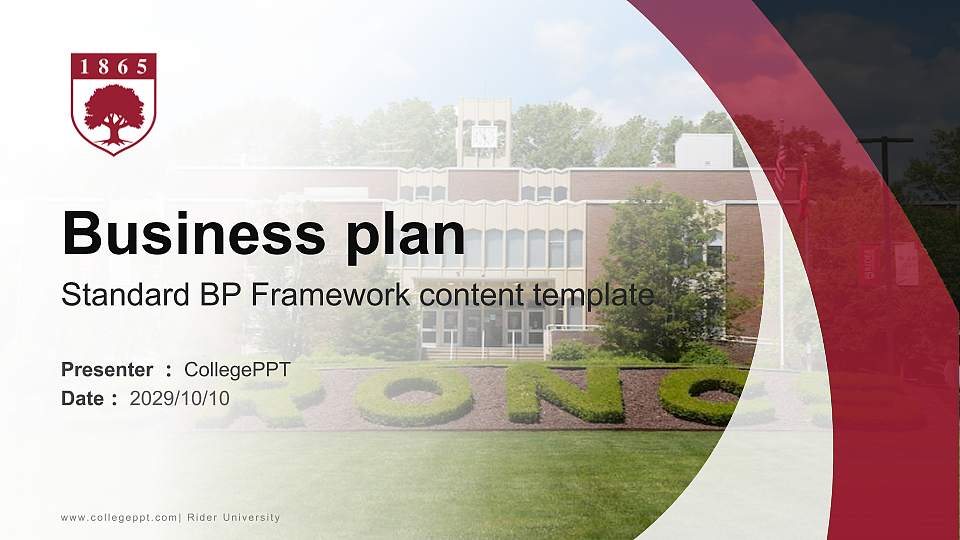 Rider University Competition/Entrepreneurship Contest PPT Template16:9 ratio PPT effect preview image