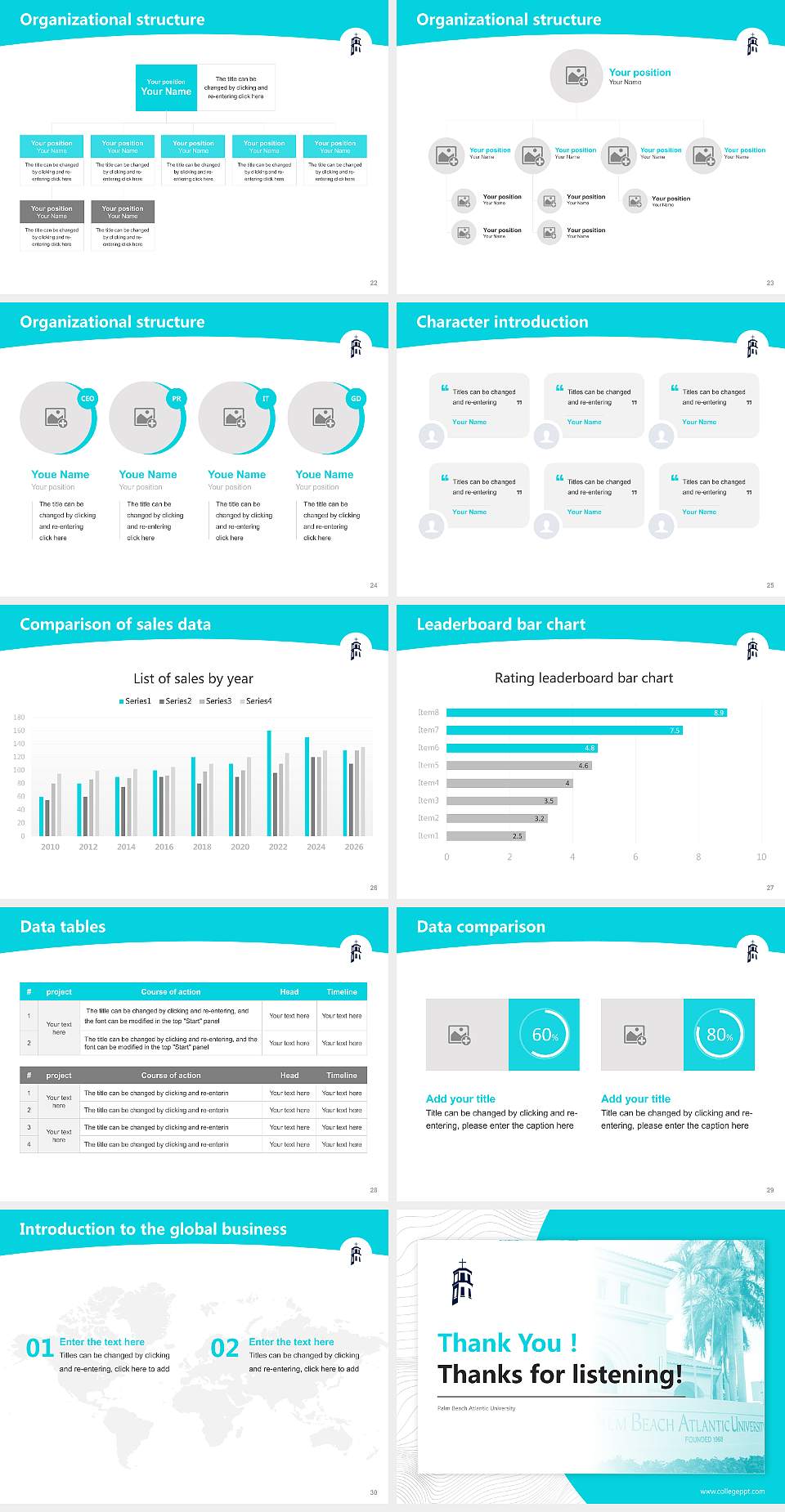 Palm Beach Atlantic University Academic Presentation/Research Findings Report PPT Template4:3 ratio PPT effect preview image4