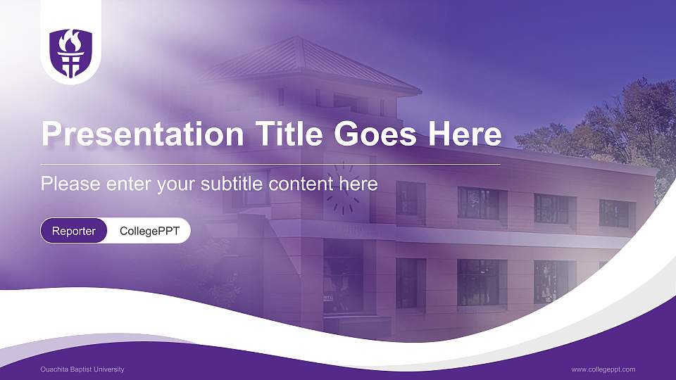 Ouachita Baptist University Lecture Sharing and Networking Event PPT Template16:9 ratio PPT effect preview image