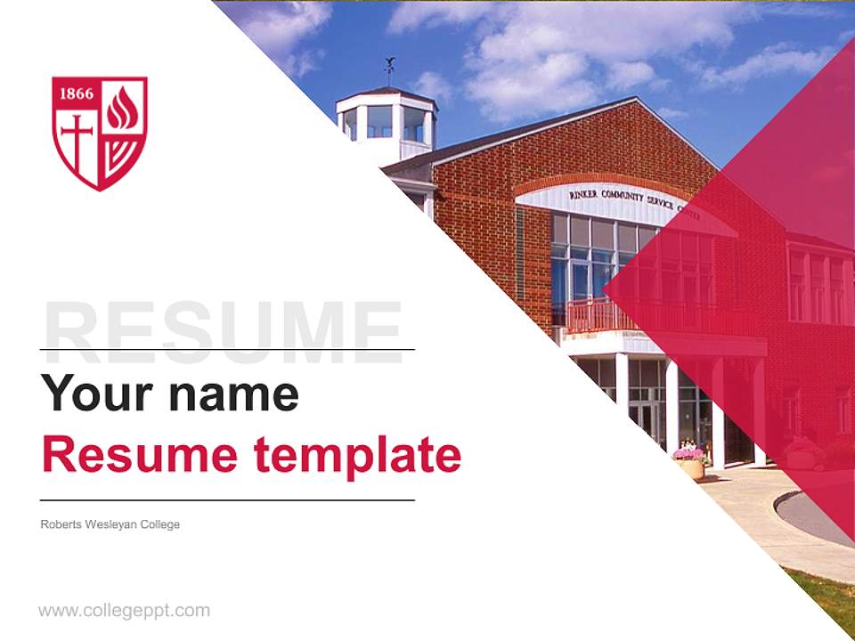 Roberts Wesleyan College Resume PPT Template4:3 ratio PPT effect preview image5
