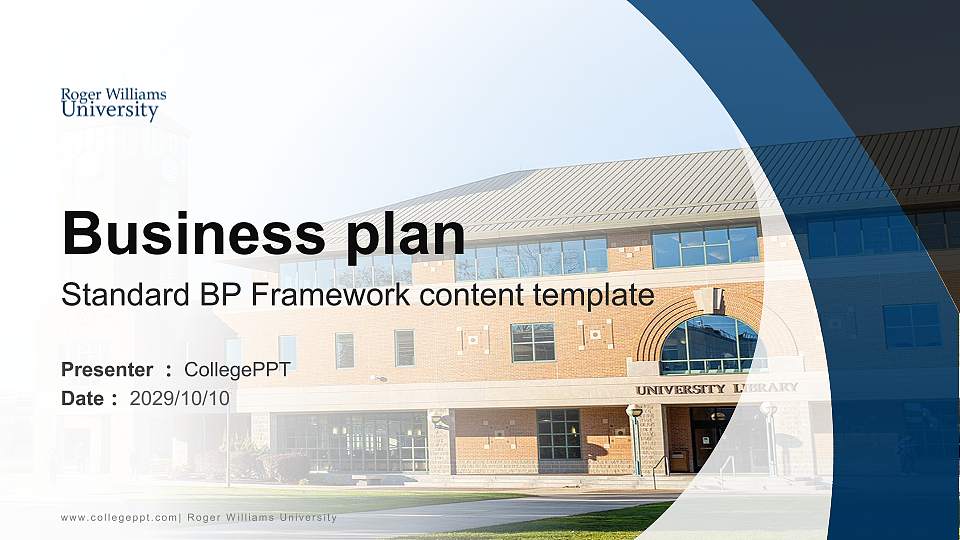 Roger Williams University Competition/Entrepreneurship Contest PPT Template16:9 ratio PPT effect preview image