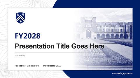 Rice University Academic Presentation/Research Findings Report PPT Template